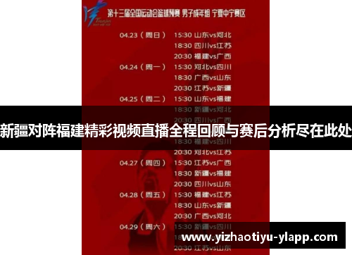 新疆对阵福建精彩视频直播全程回顾与赛后分析尽在此处
